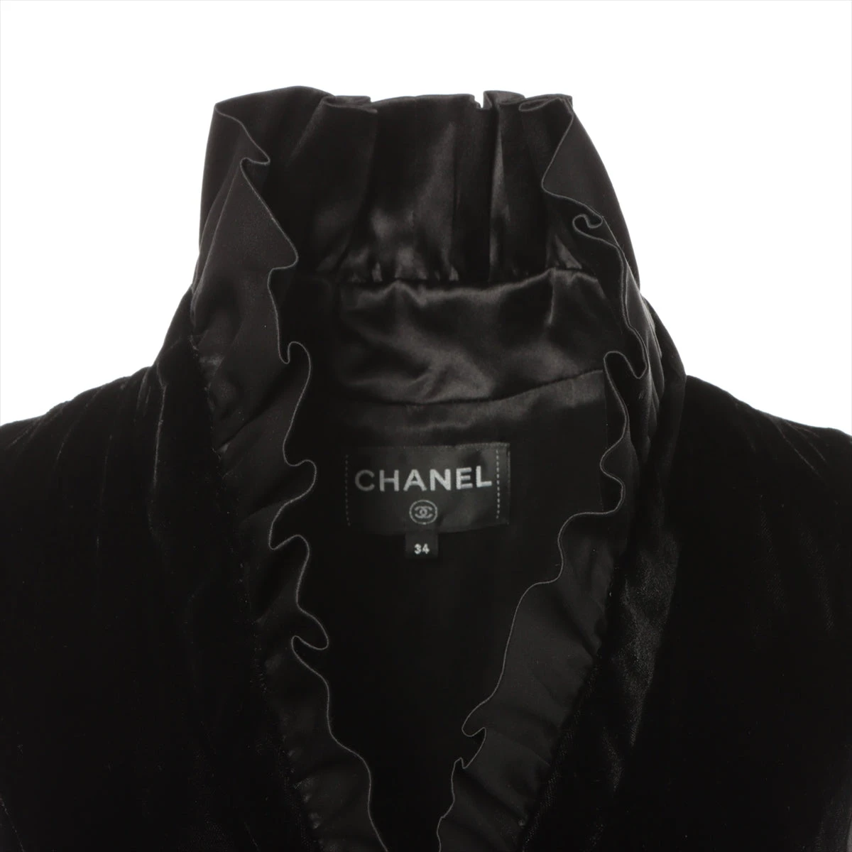 CHANEL COCOボタンシルクドレス シャネル ココボタン 22年 レーヨン×シルク ワンピース 34