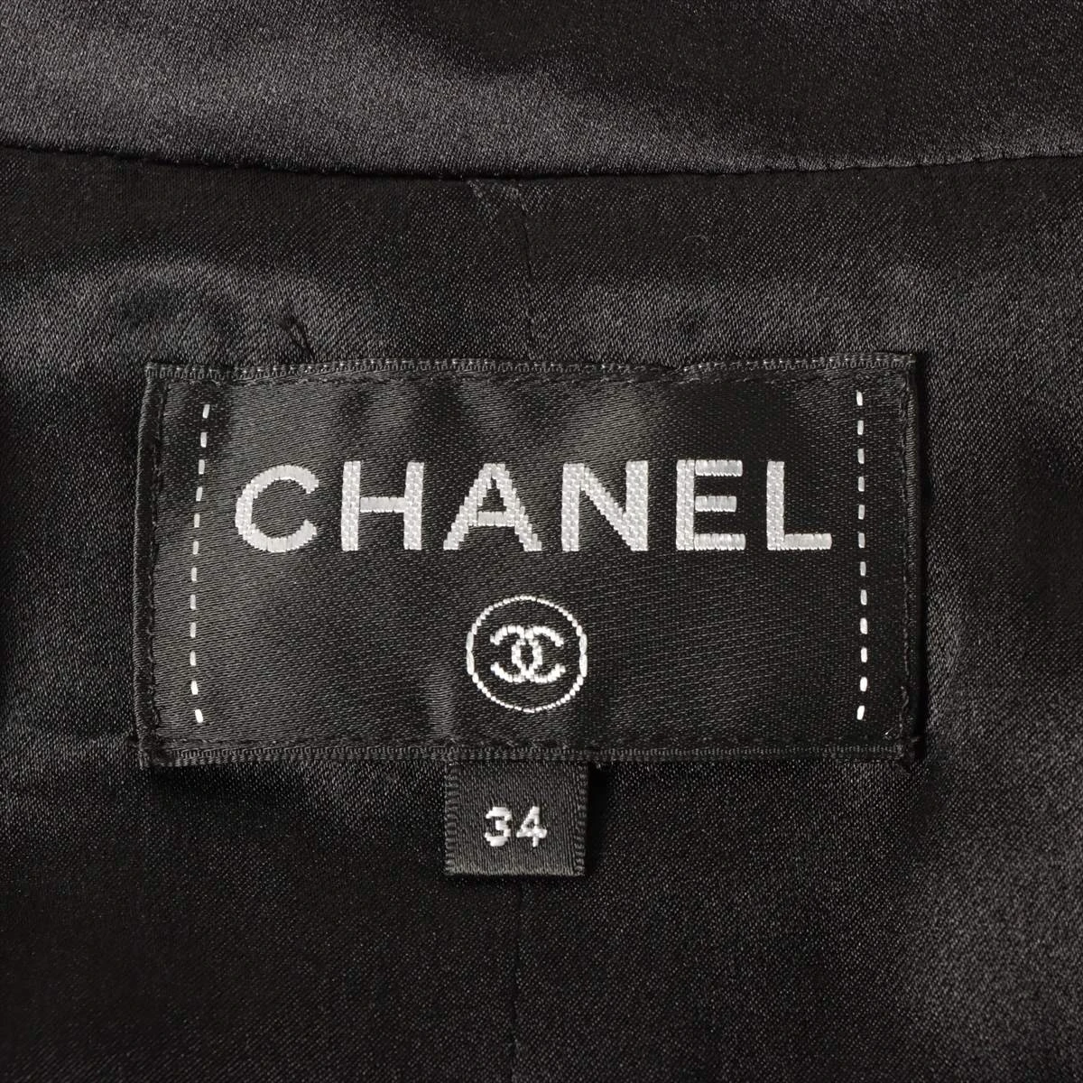 CHANEL COCOボタンシルクドレス シャネル ココボタン 22年 レーヨン×シルク ワンピース 34