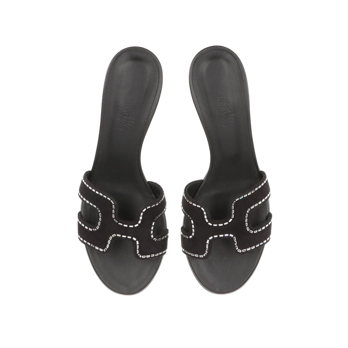 エルメス オアジス サンダル ヒール こぼれ落ちる レザー パープル #35 