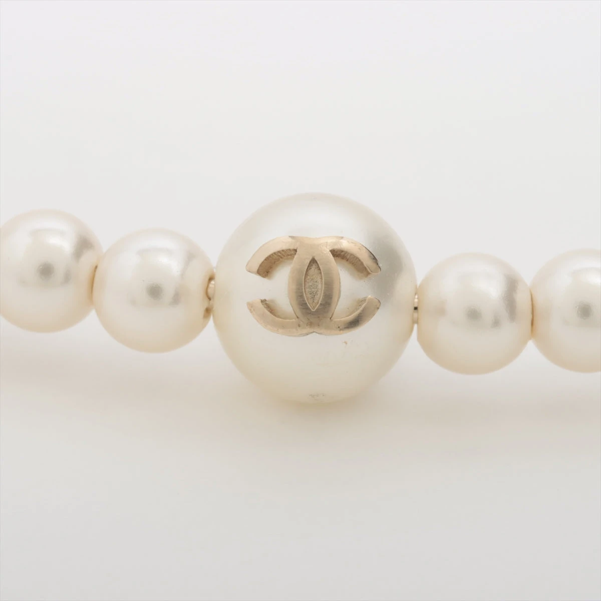 シャネル ココマーク B17V カチューシャ GP×フェイクパール ホワイト  