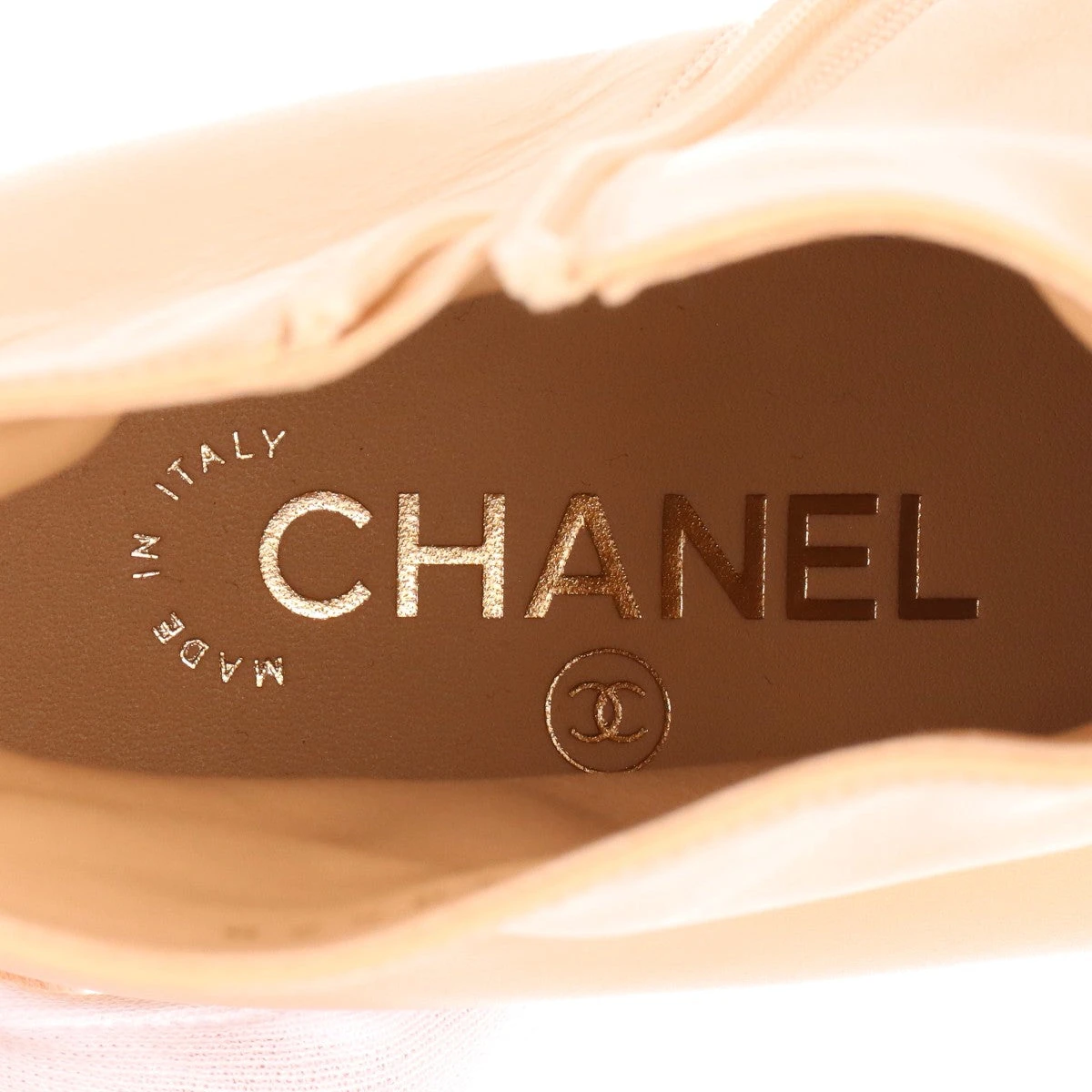 シャネル ココマーク マトラッセ パテント×ナイロン ブーツ 37.5C  