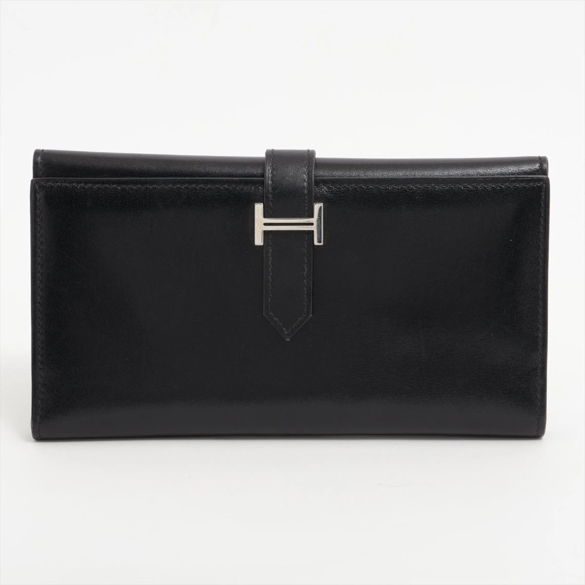 ◇エルメス◇ボックスカーフ/ベアン/デュプリ/長財布/刻印:□H/ブランド エルメス ベアン デュプリ ボックスカーフ 財布 ブラック