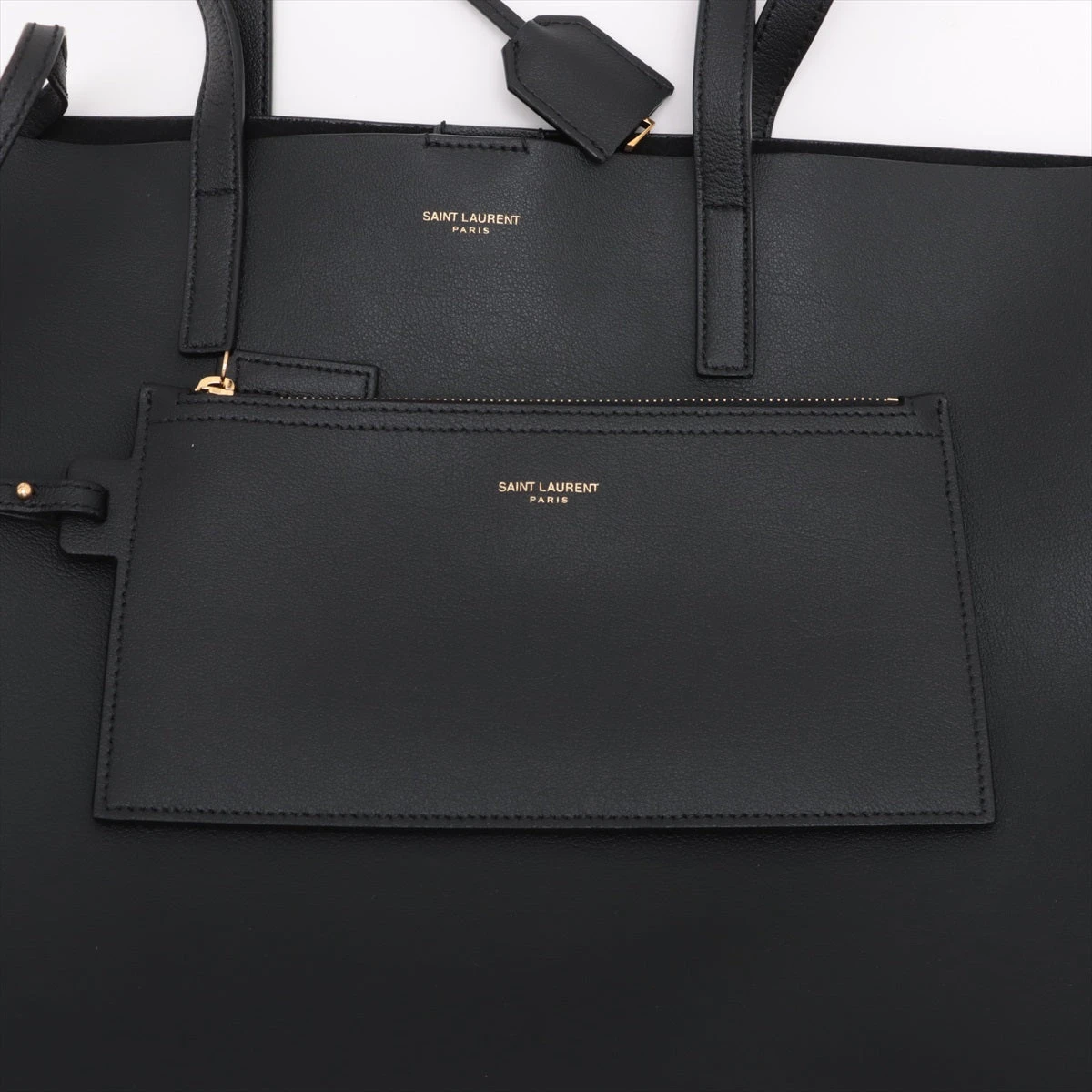サンローランパリ サックショッピング レザー トートバッグ ブラック 
