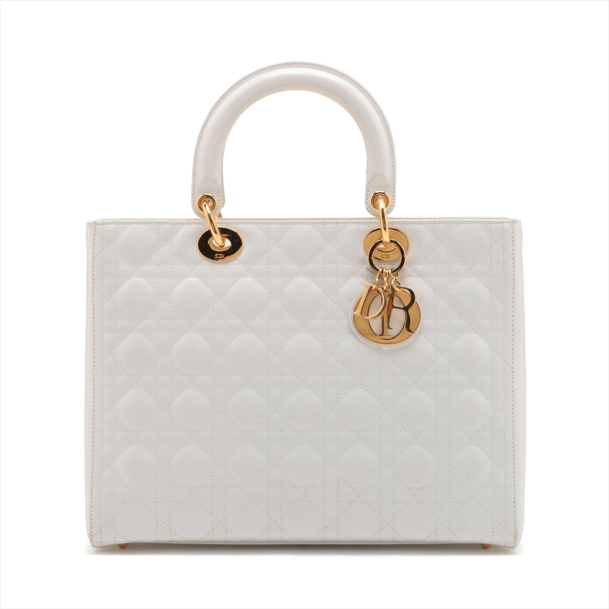 Dior レディディオール　ハンドバッグ　ホワイト　カナージュ 楽天市場】【極美品】Christian Dior ディオール レディ