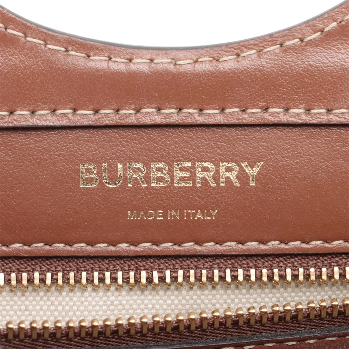 BURBERRY ブラウン 2WAYハンドバッグ バーバリー ミニツートン キャンバス×レザー 2WAYハンドバッグ