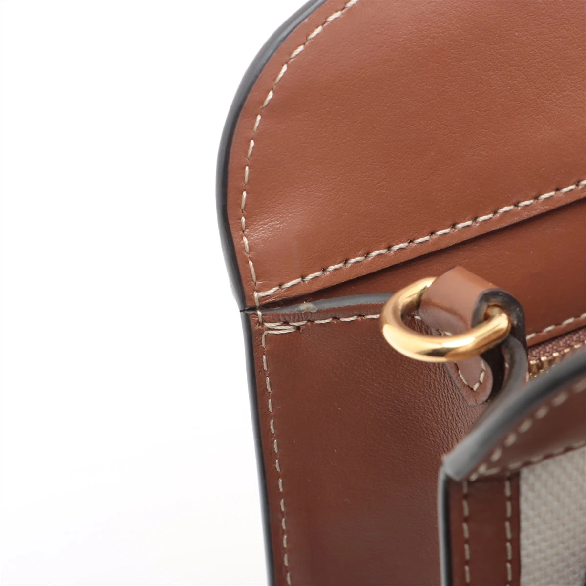 BURBERRY ブラウン 2WAYハンドバッグ バーバリー ミニツートン キャンバス×レザー 2WAYハンドバッグ