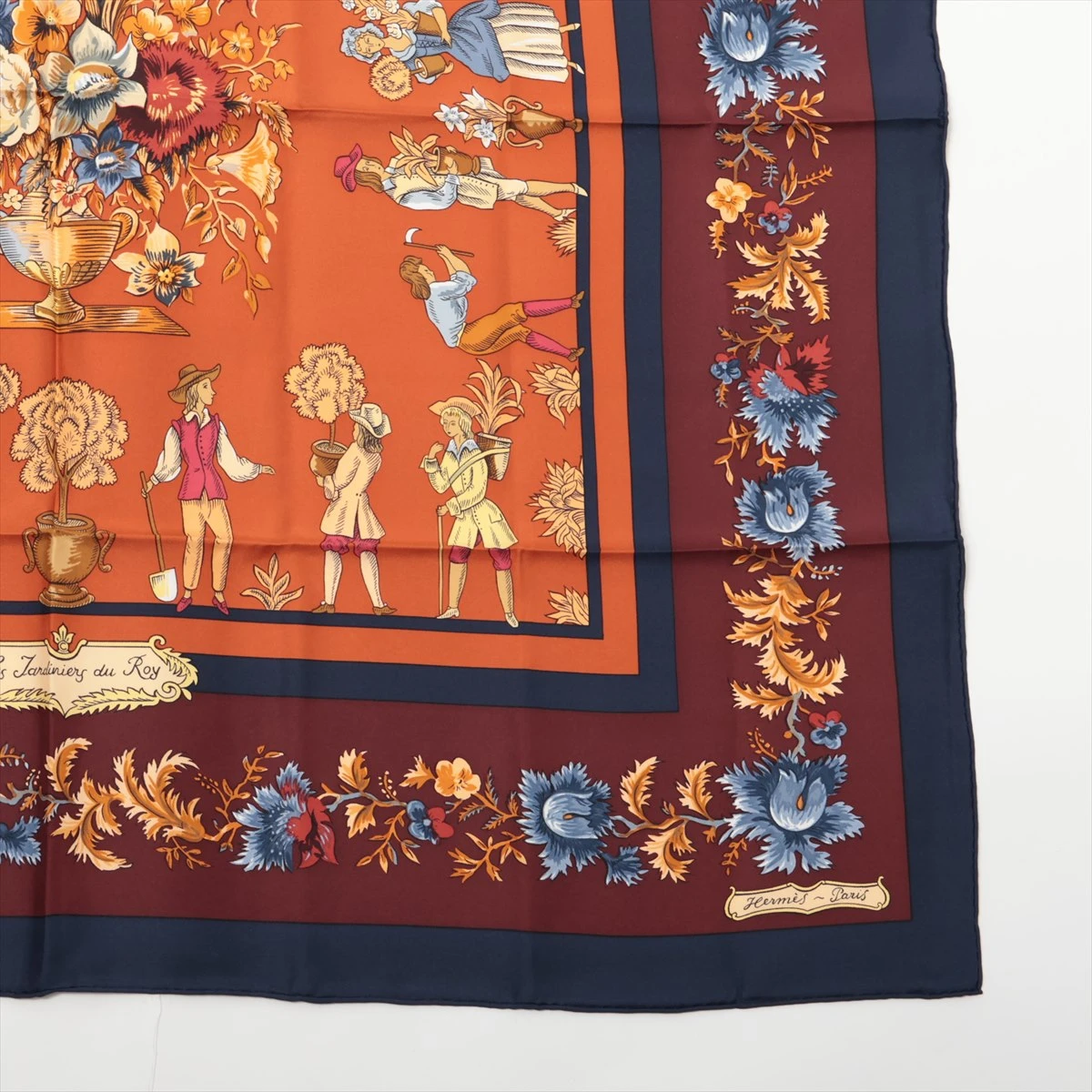 HERMES エルメス カレ90 庭師のロイ シルクスカーフ HERMES エルメス カレ90 Les Jardiniers du Roy 庭師のロイ