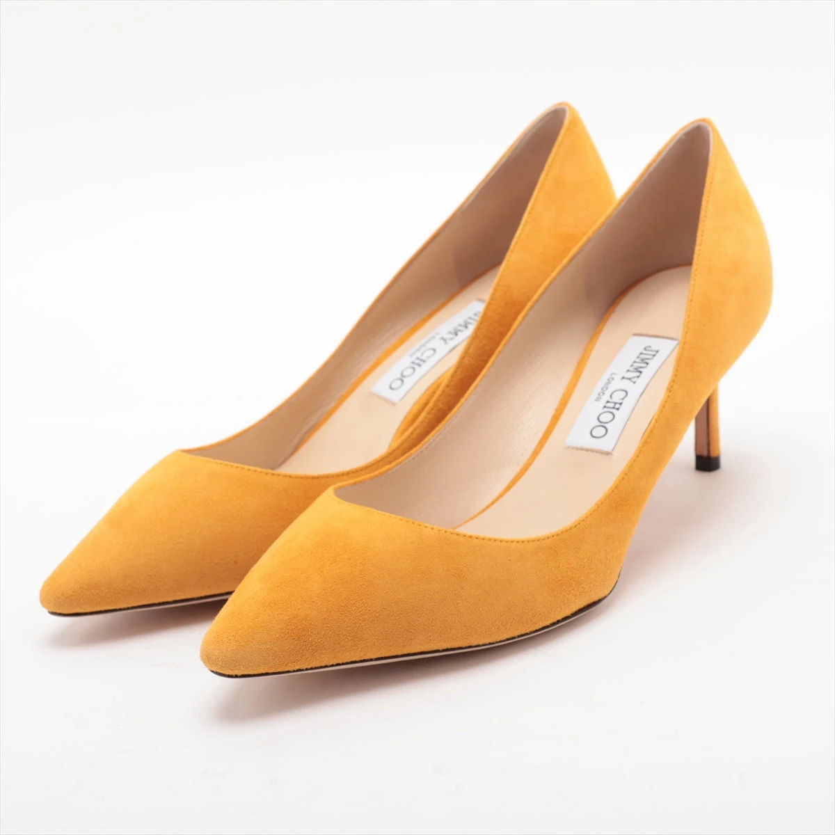 JIMMY CHOO イエロー スエード ハイヒール ジミーチュウ ROMY 60 レザー×スエード パンプス 39 レディース