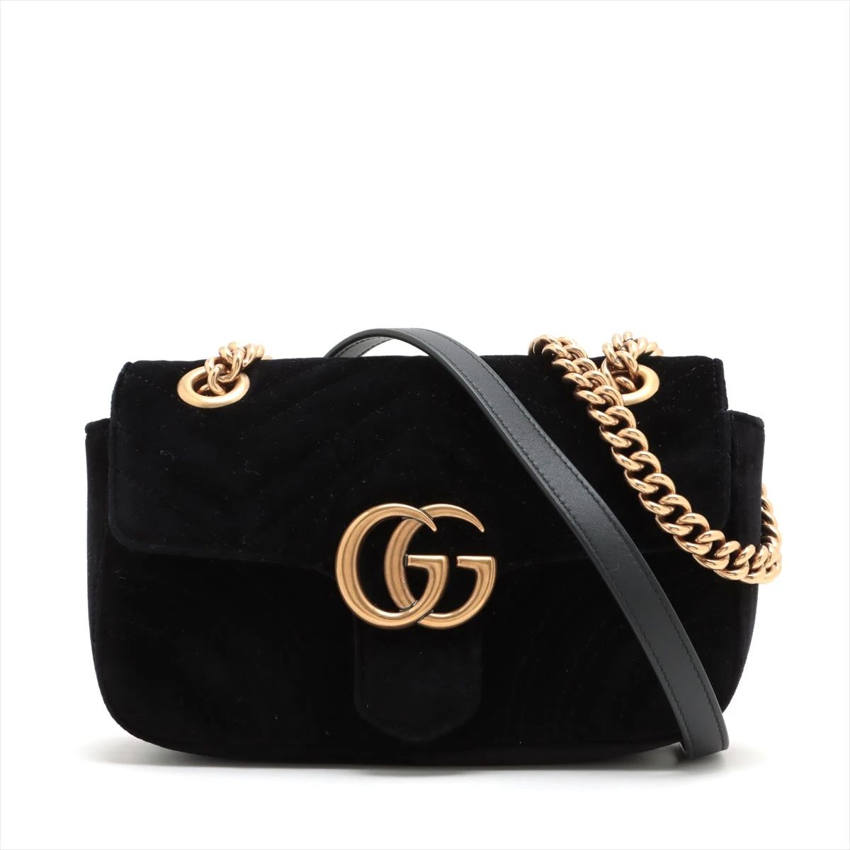 グッチ GGマーモント ベルベット チェーンショルダーバッグ