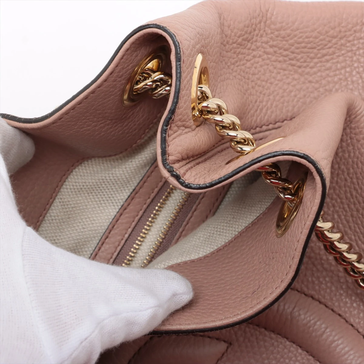 GUCCIソーホーチェーントートバッグ(ベージュピンク)