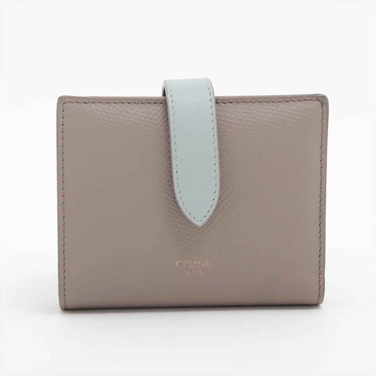✨現行/美品✨セリーヌ スモールストラップウォレット レザー グレー ピンク CELINE セリーヌ スモールストラップウォレット エッセンシャル