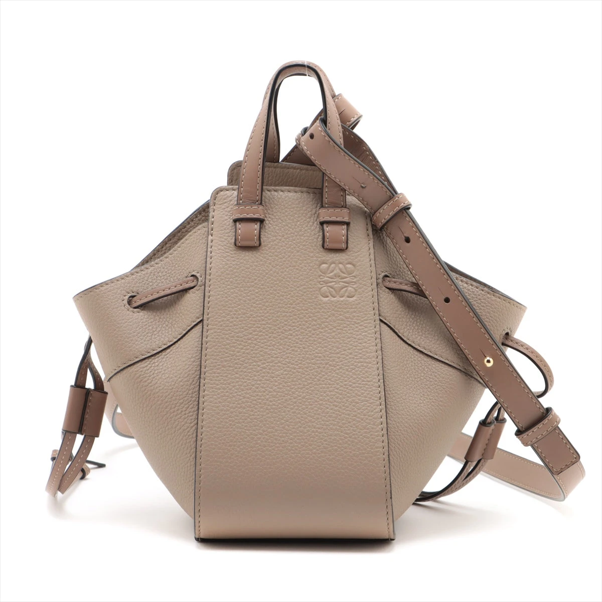 ハンモック レザーバッグ 茶色 LOEWE ロエベ ハンモック ドローストリングバッグ ミニ レザー