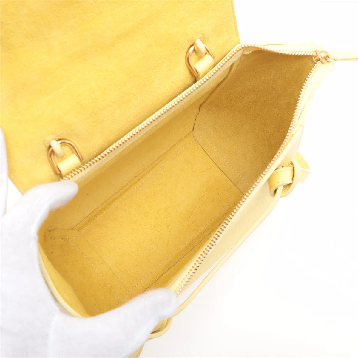 VINTAGE●CELINE●セリーヌ ベルトバッグ レザー イエロー CELINE セリーヌ ベルトバッグ ナノ レザー イエロー 2020年春夏
