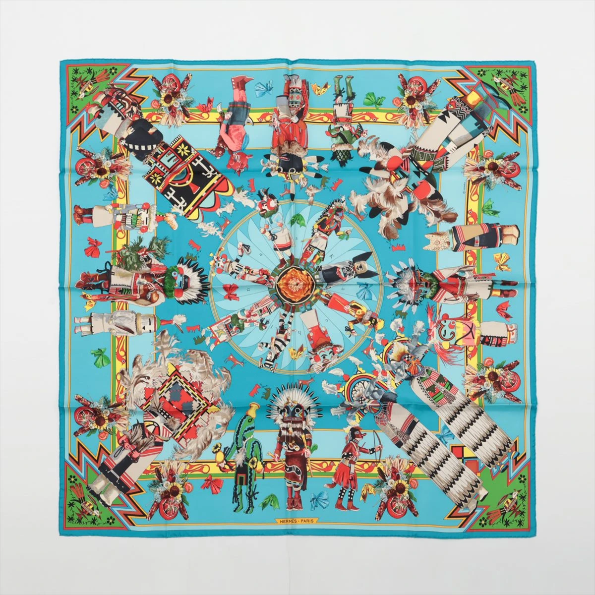 エルメス✨【HERMES】 Kachinas カチナ カレ90 エルメス カレ90 KACHINAS カチナ インディアンの守り神 民族柄