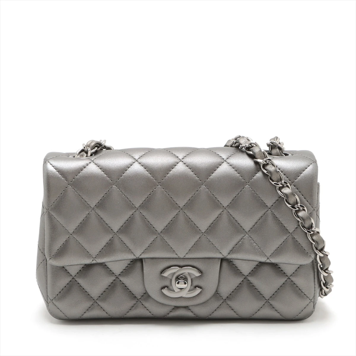専用レア未使用　シャネルミニマトラッセ20 キャビアスキン✖️シルバー CHANEL - 専用レア未使用 シャネルミニマトラッセ20 キャビアスキン