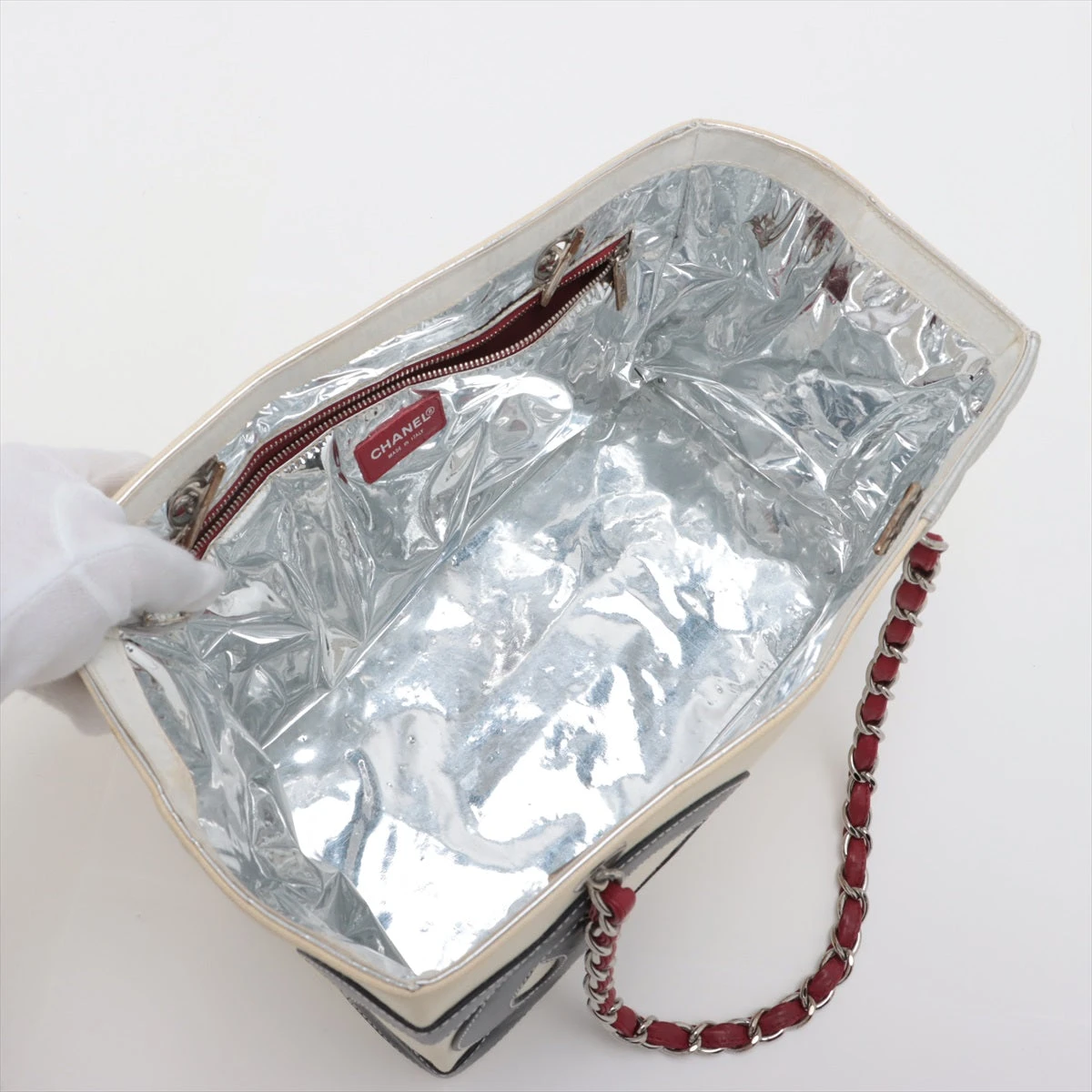 美品✨シャネル　ハンドバッグ　チョコバー　シルバー金具　グレー　メタル 楽天市場】【バッグ】CHANEL シャネル チョコバー チェーン