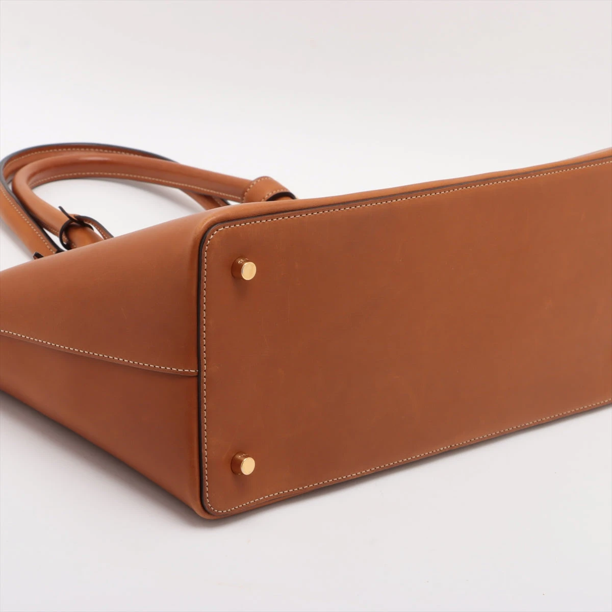 セリーヌ コンティ レザー トートバッグ ブラウン A2951672｜中古