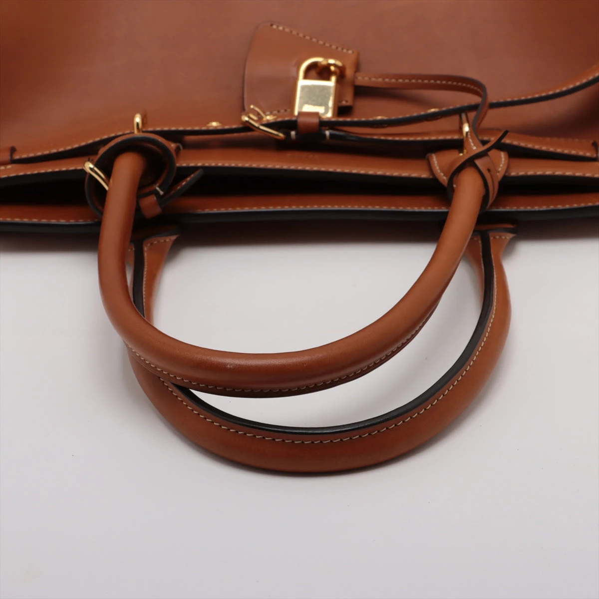 セリーヌ コンティ レザー トートバッグ ブラウン A2951672｜中古