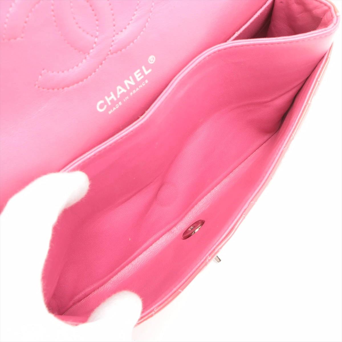 シャネル マトラッセ25 パテントレザー ダブルフラップ ダブルチェーン  