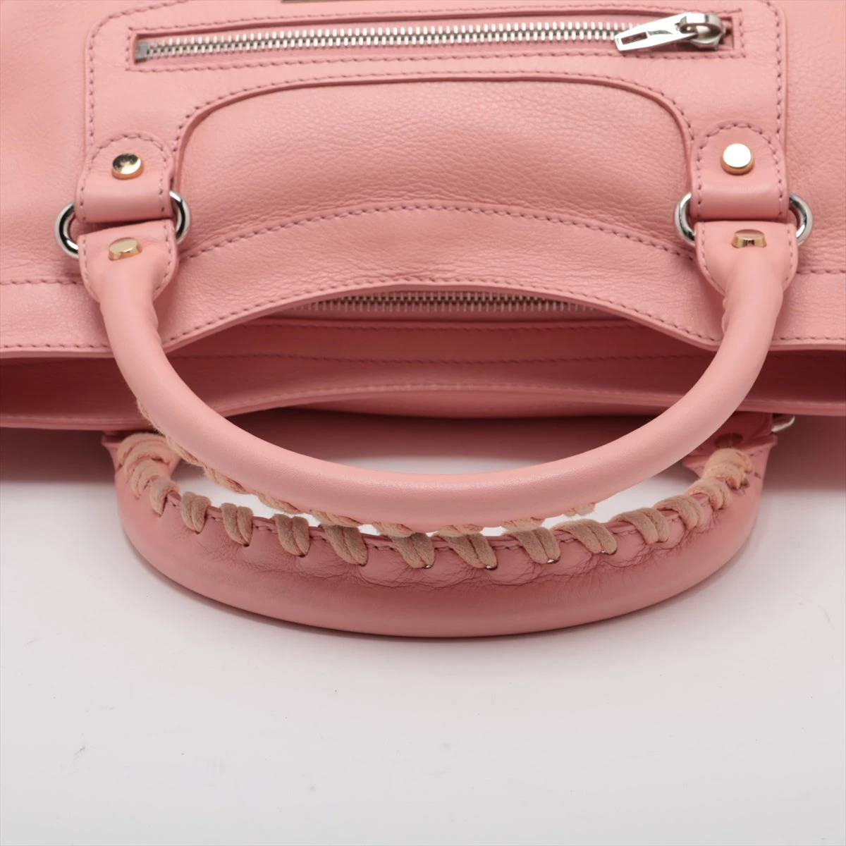 バレンシアガ ザ シティ レザー 2WAYハンドバッグ ピンク 420821