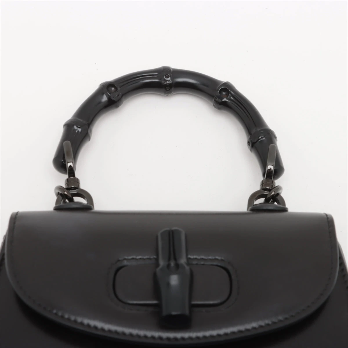グッチ　ハンドバッグ　ブラック　バンブー　オールレザー　2way コンパクト グッチ バンブー 1947 レザー 2WAYハンドバッグ ブラック 686864