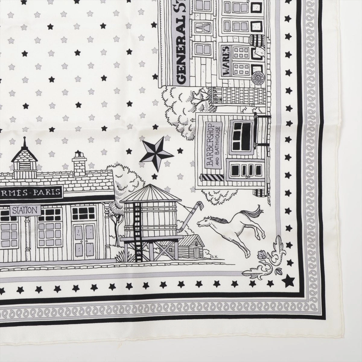 エルメス　バンダナ　パリステーション　カレ　55 スカーフ エルメス カレ55 Hermes Paris Station Bandana エルメス パリ