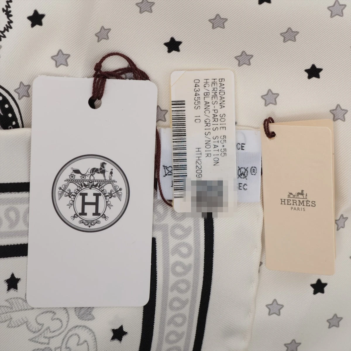 HERMES カレ55 パリステーション ホワイト エルメス カレ55 Hermes Paris Station Bandana エルメス パリ