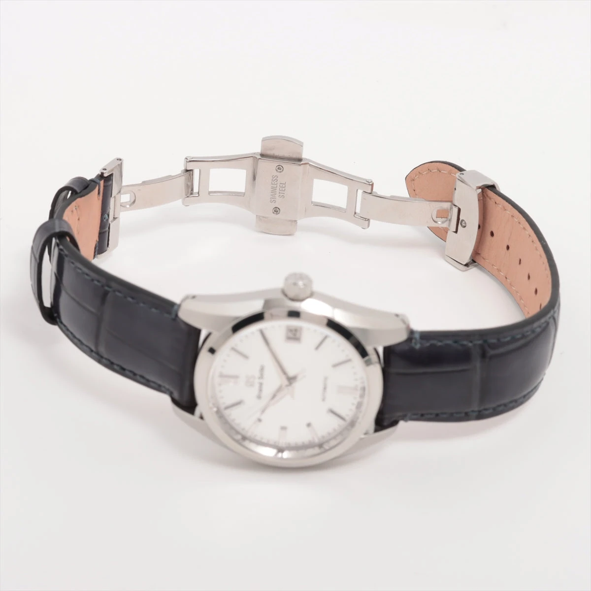 グランドセイコー SBGR251 SS×社外革 AT シルバー文字盤 あまりごま1