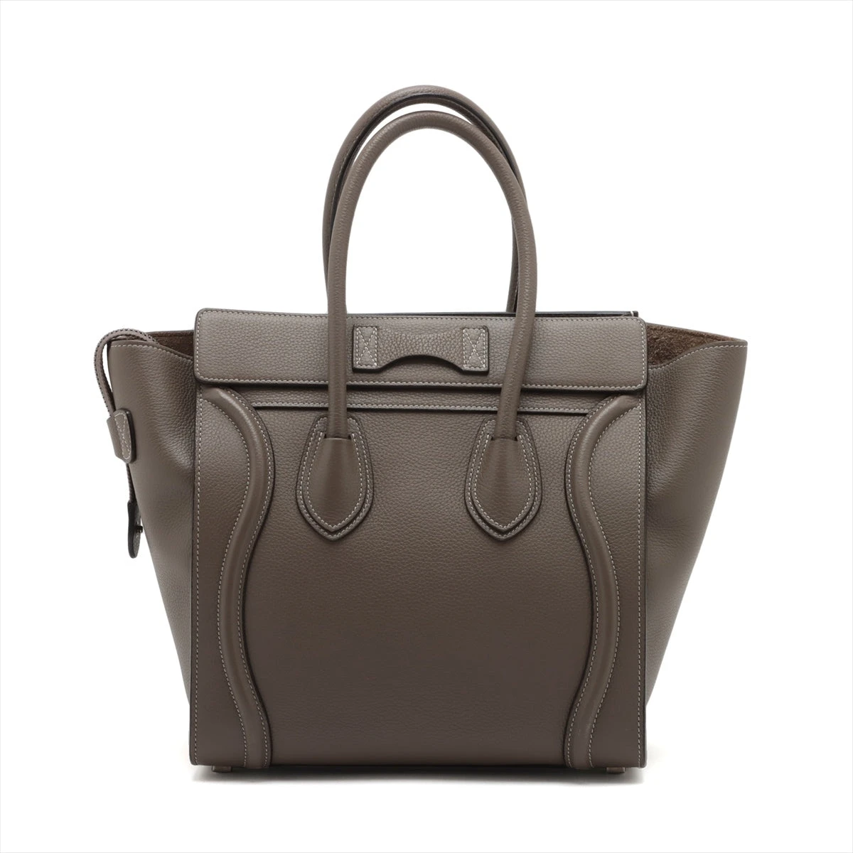 セリーヌ　ラゲージ　マイクロ　メタリックシルバー　ハンドバッグ　美品☆ セリーヌ ラゲージ マイクロショッパー レザー ハンドバッグ