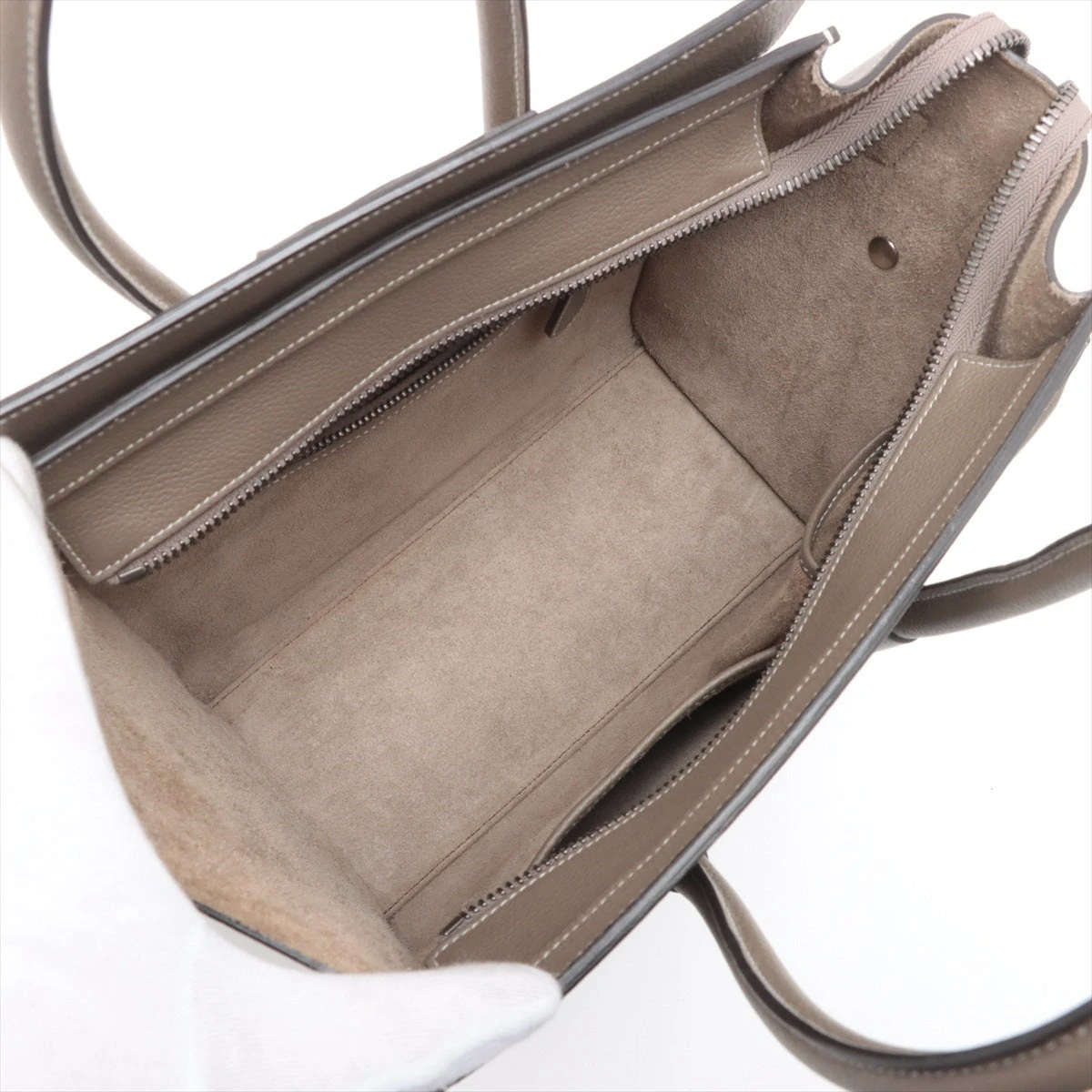 セリーヌ ラゲージ マイクロショッパー レザー ハンドバッグ