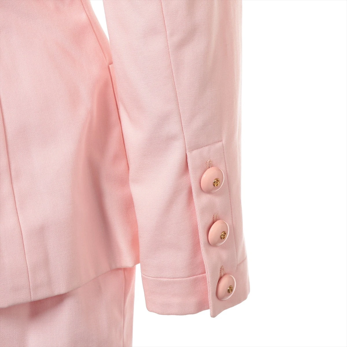 ✨美品✨CHANEL　ココマークボタン　セットアップ　シルク　ロゴ シャネル ココボタン コットン×シルク セットアップ 34