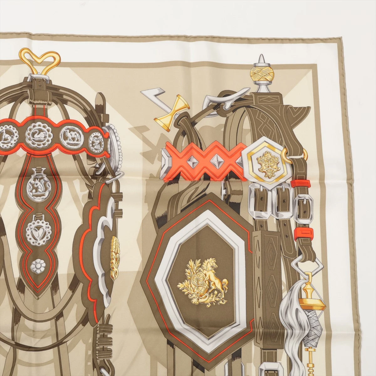 た*ら様 未使用　HERMES BRIDES ET DESTIN 可愛らしい花嫁 美品 エルメス スカーフ カレ90 シルク100% 可愛らしい花嫁