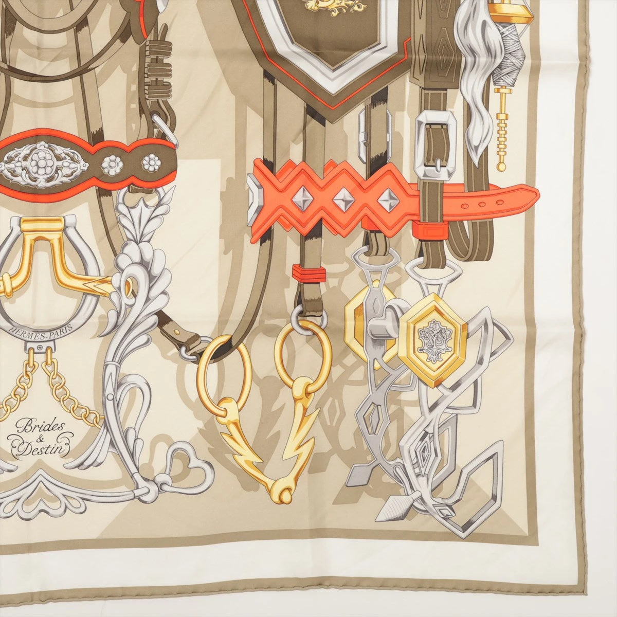 た*ら様 未使用　HERMES BRIDES ET DESTIN 可愛らしい花嫁 美品 エルメス スカーフ カレ90 シルク100% 可愛らしい花嫁