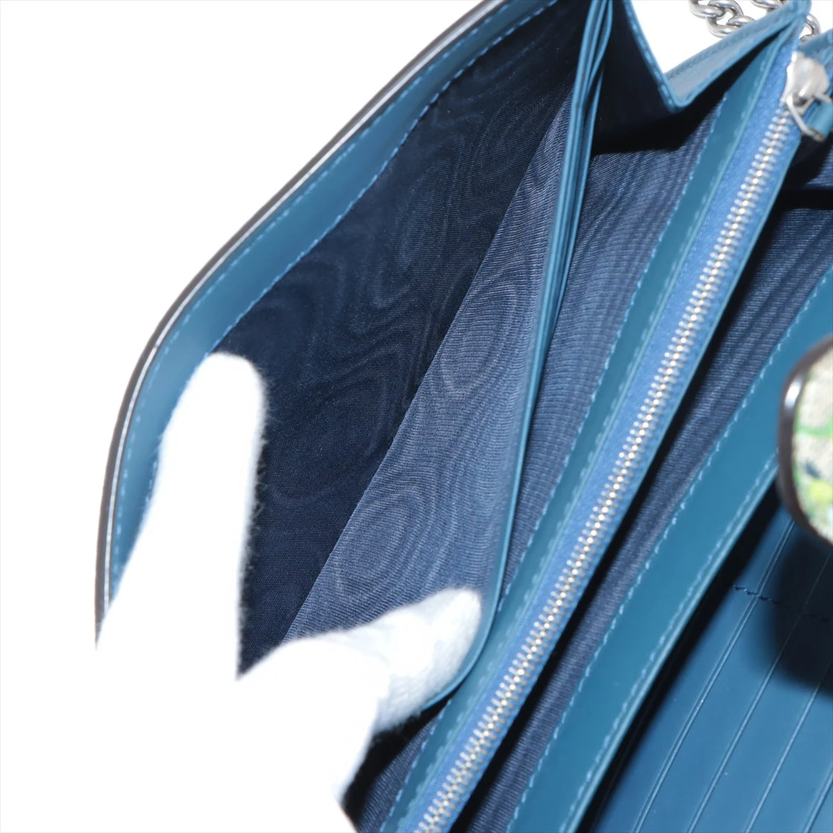 グッチ GGブルームス ディオニュソス チェーンウォレット ブルー