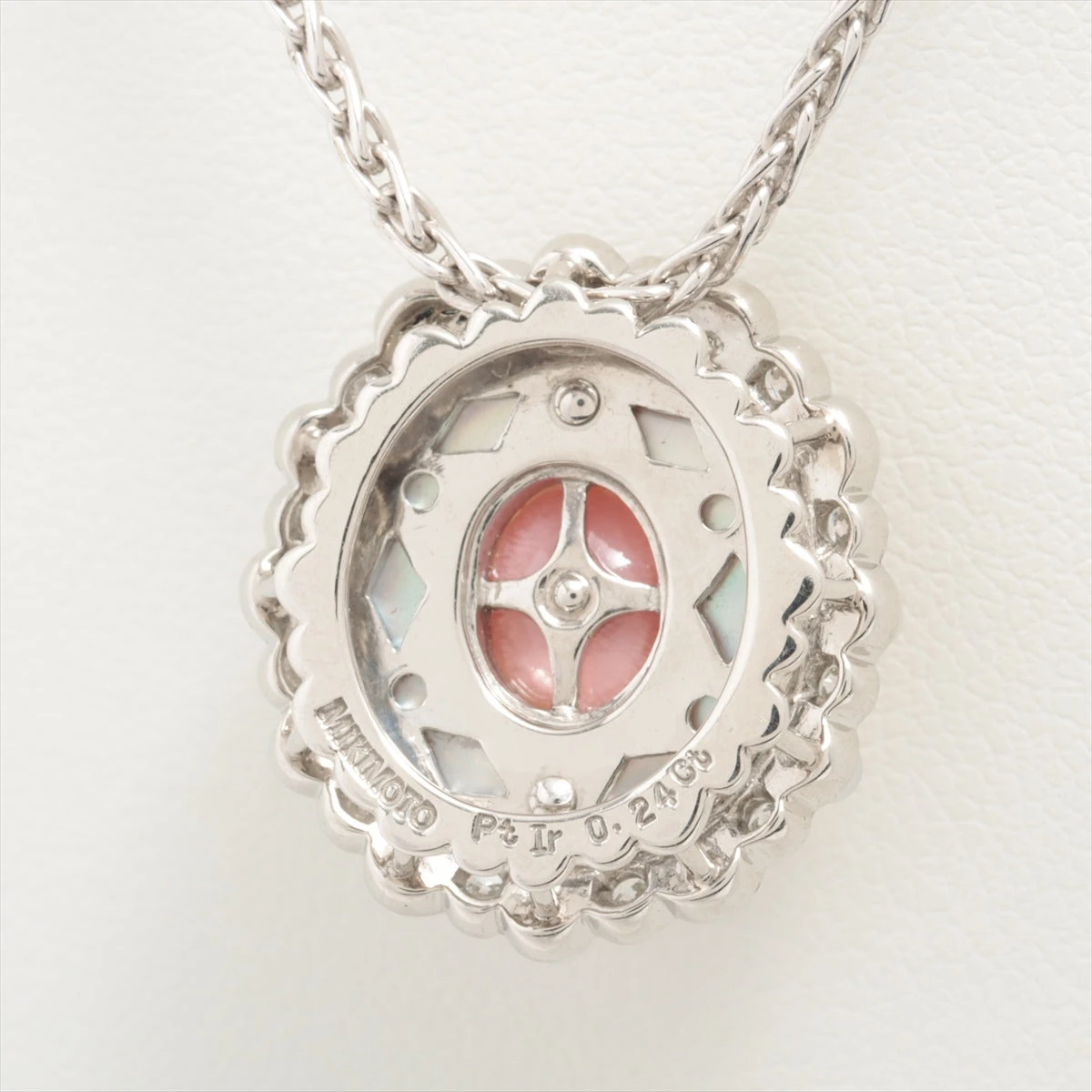 ミキモト ピクウェ コンクパール ダイヤ ネックレス 18K(WG) 13.9g 