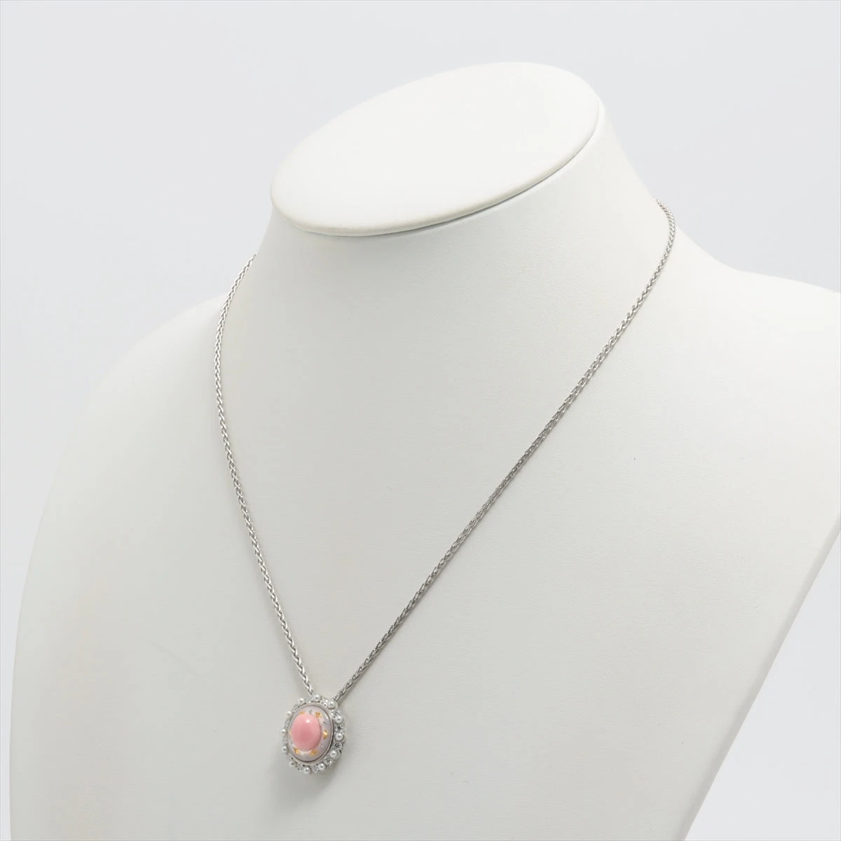 ミキモト ピクウェ コンクパール ダイヤ ネックレス 18K(WG) 13.9g 