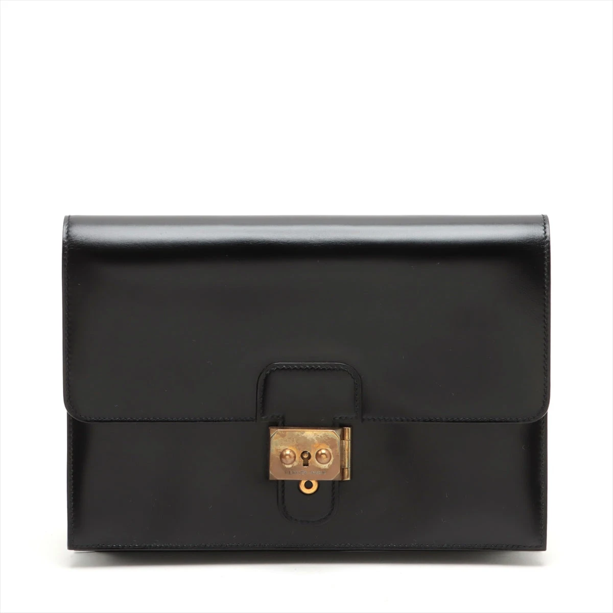 HERMES エルメス ポシェット エルメス ポシェットジェット ボックスカーフ ブラック ゴールド金具