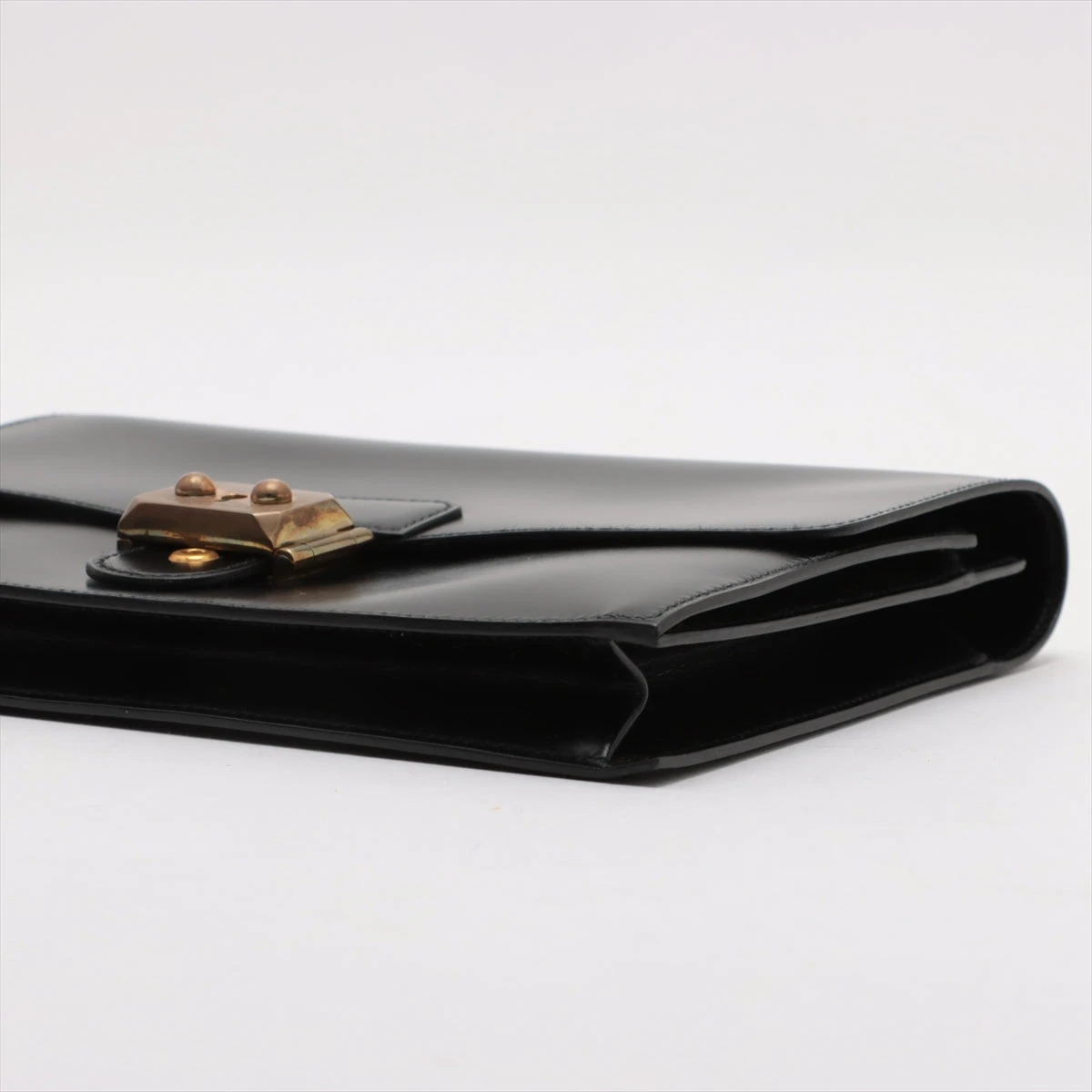 エルメス ポシェットジェット ボックスカーフ ブラック ゴールド金具