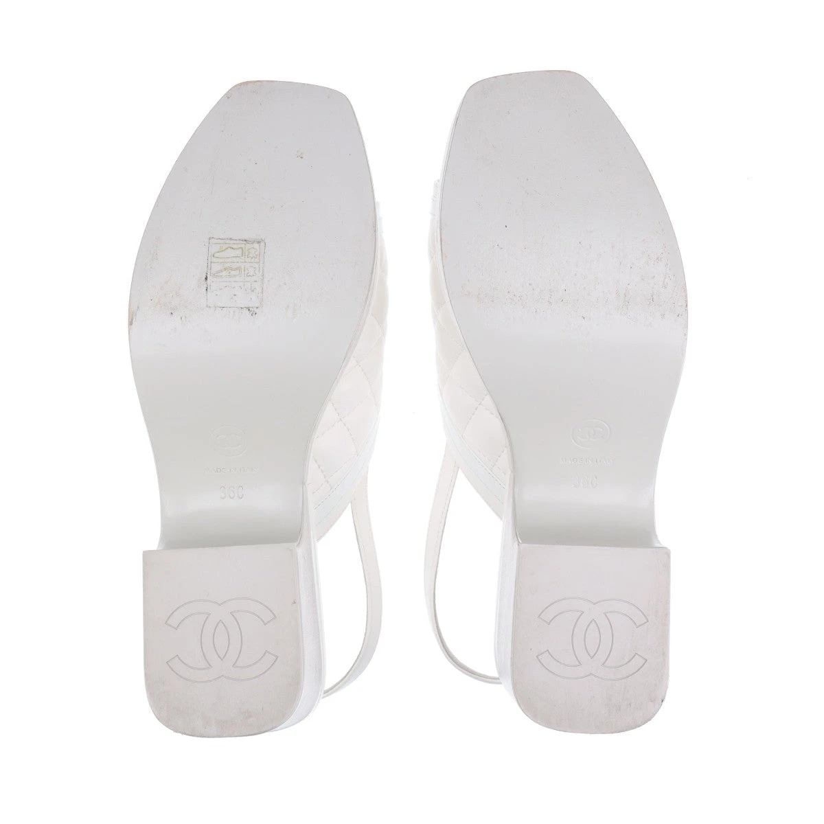 シャネル CHANEL ホワイトサンダル マトラッセ G45009 38サイズ