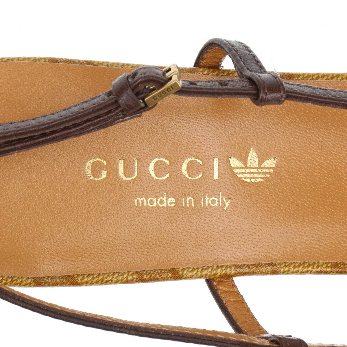 グッチ×アディダス GGスプリーム キャンバス×レザー ストラップ