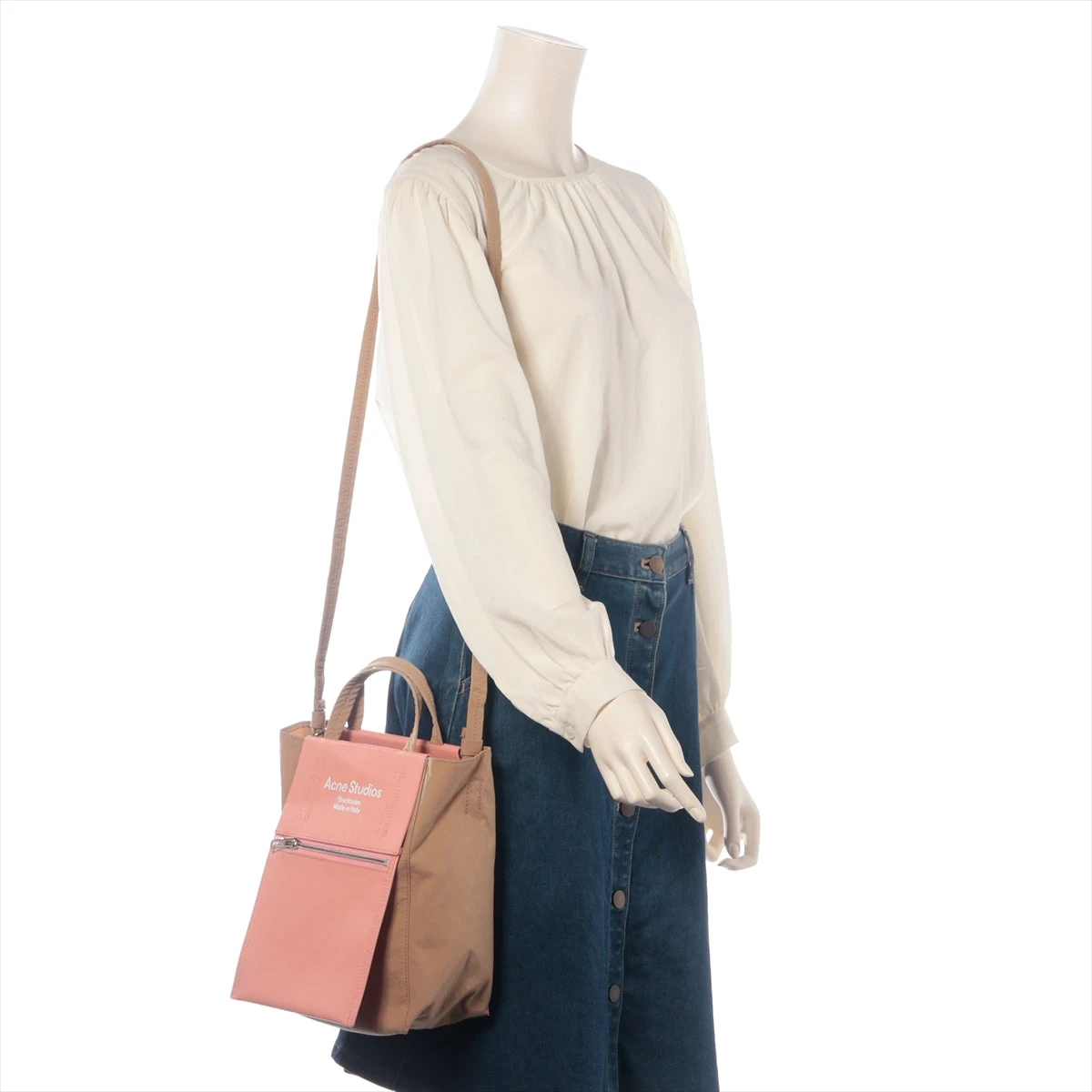 アクネストゥディオズ ロゴ キャンバス×レザー 2WAYショルダーバッグ  