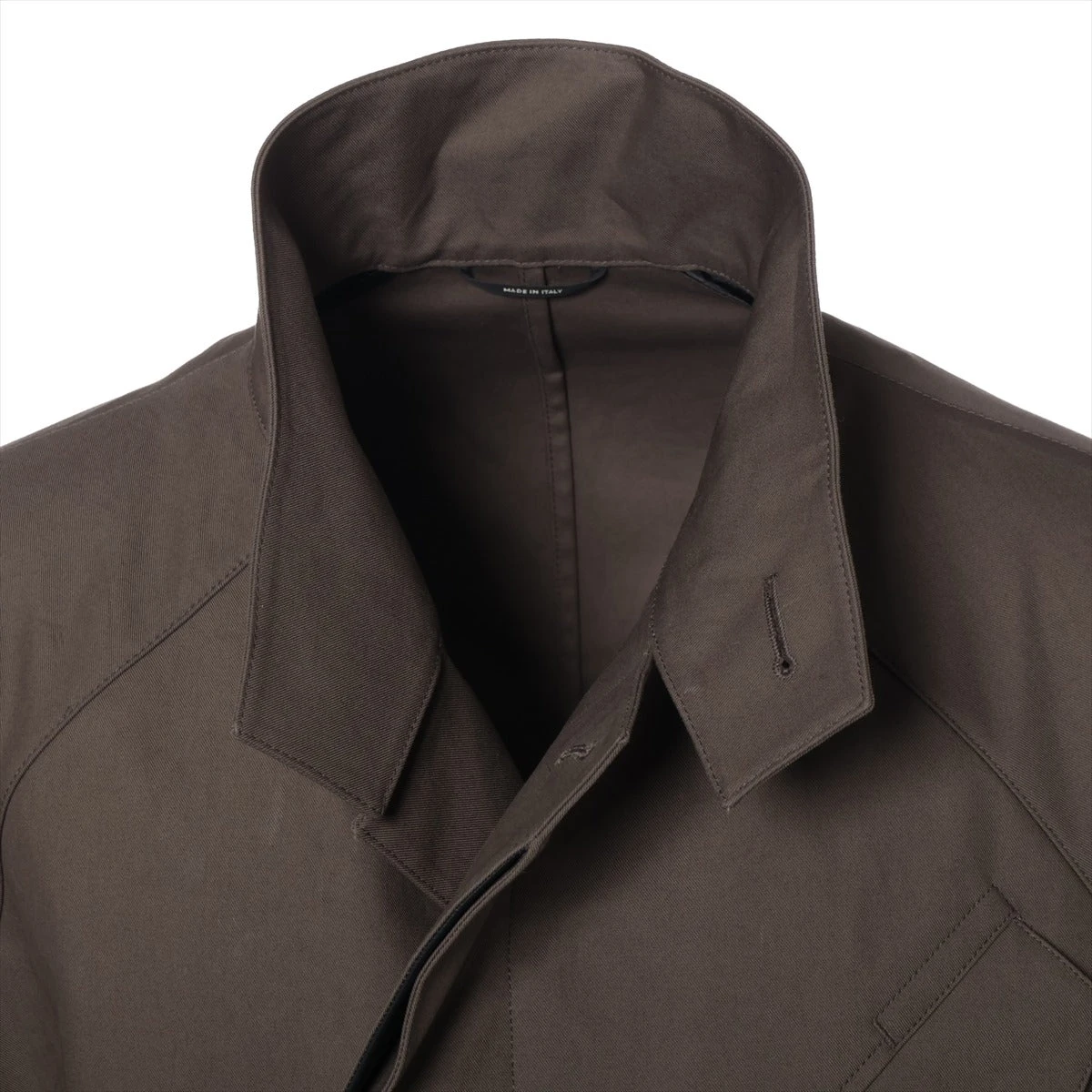 エルメス レザー×コットン×キュプラ トレンチコート 52 メンズ カーキ