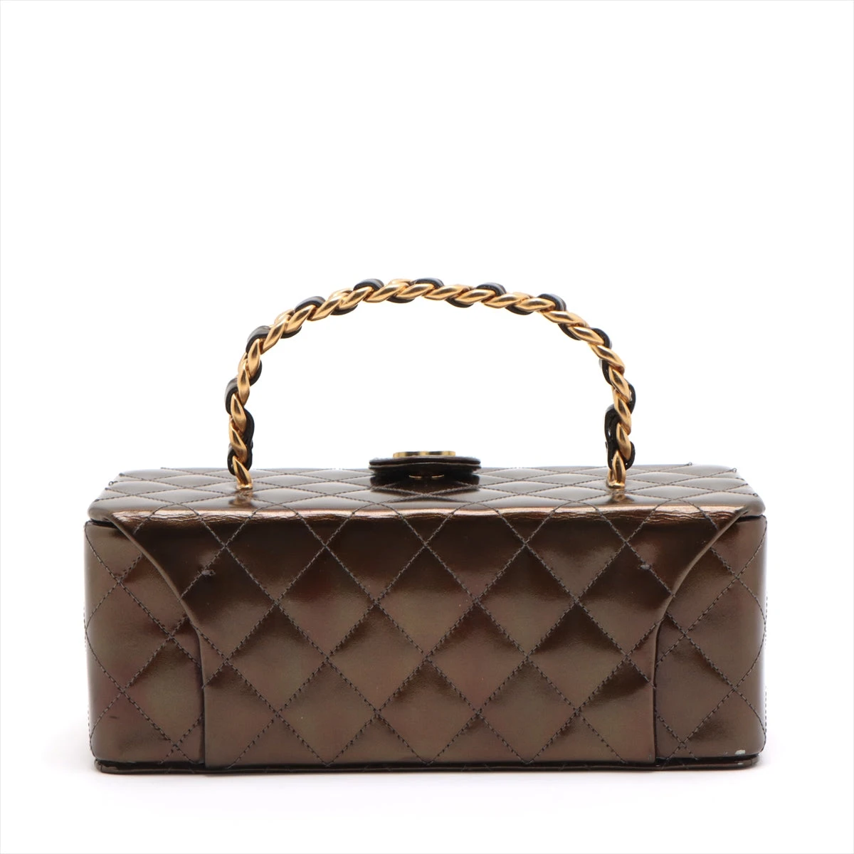 シャネル パテントレザー ロゴ 2way バッグ ベージュ CHANEL シャネル ボーイシャネル チェーン ショルダーバッグ 25