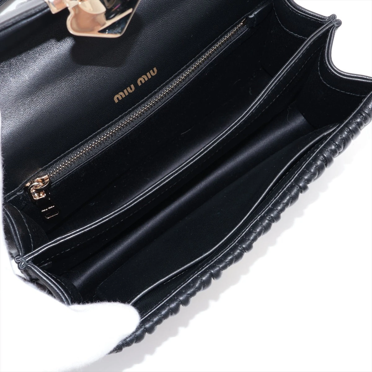 MIUMIU ナッパマテラッセチェーンショルダーバック5BD083 MIU MIU(ミュウミュウ) マテラッセチェーンショルダーバッグ