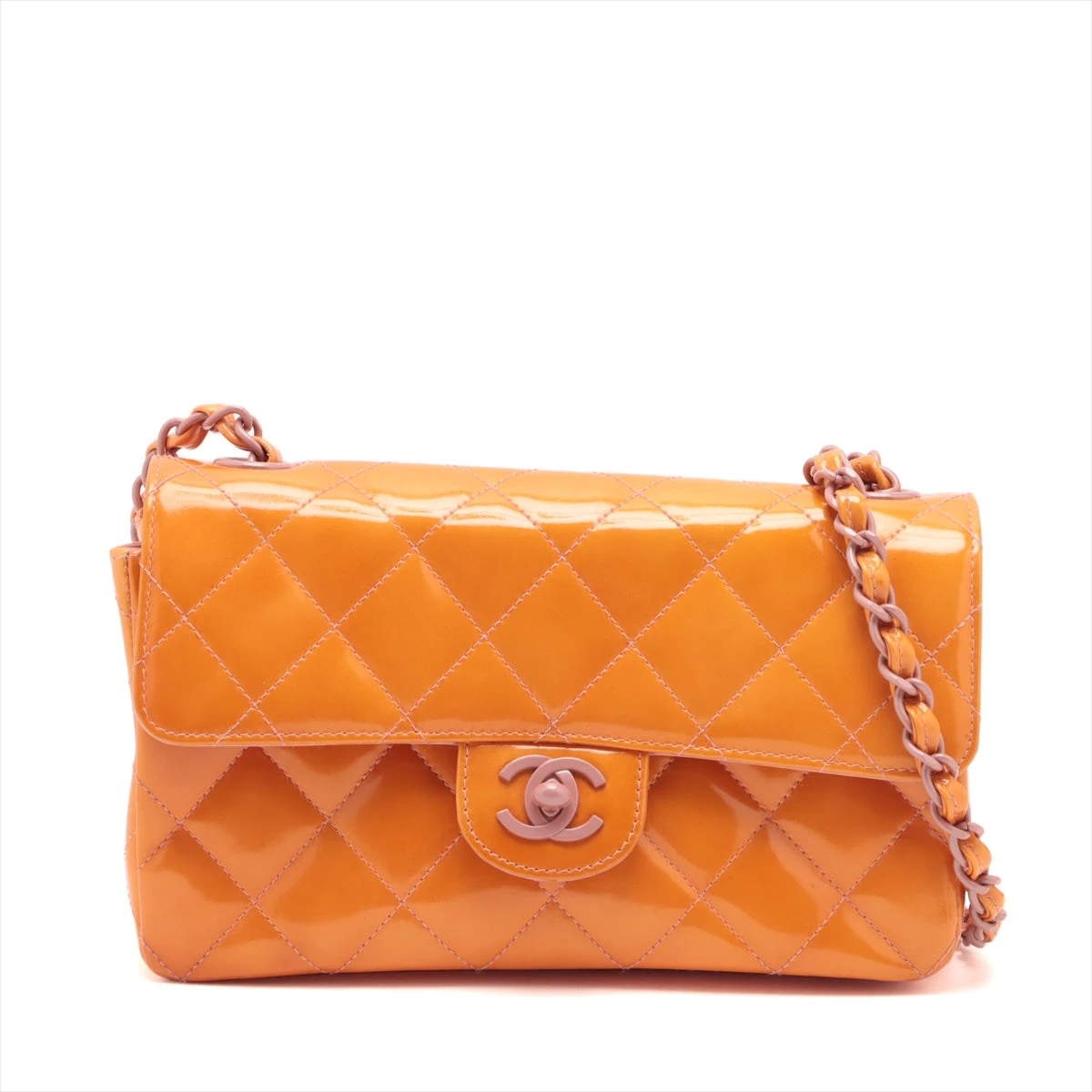 シャネル マトラッセ パテントレザー シングルフラップ シングル