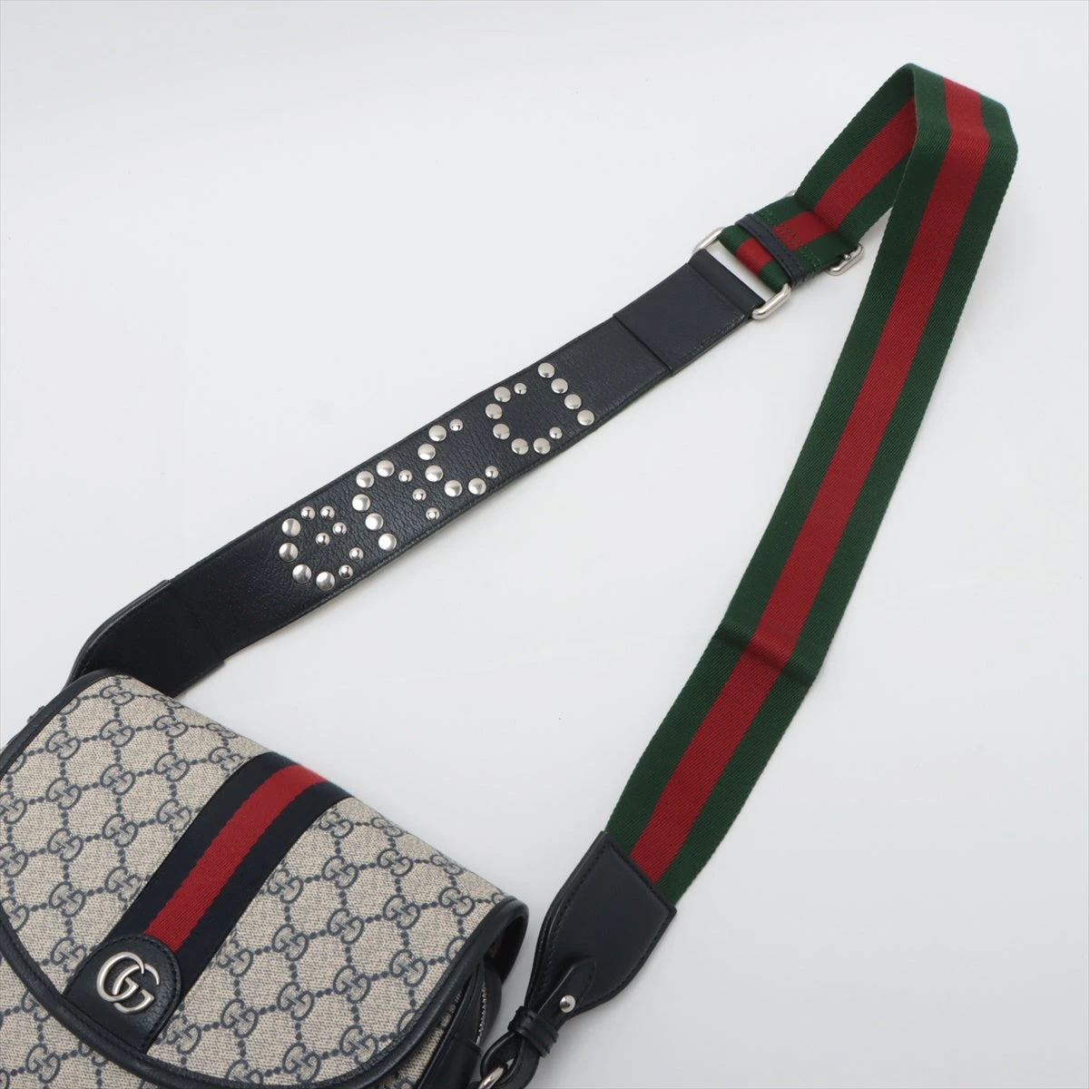 美品✨GUCCI ショルダーバッグ サコッシュ ggレザーPVC ネイビーグレー 楽天市場】グッチ ショルダーバッグ（素材（生地・毛糸）合皮