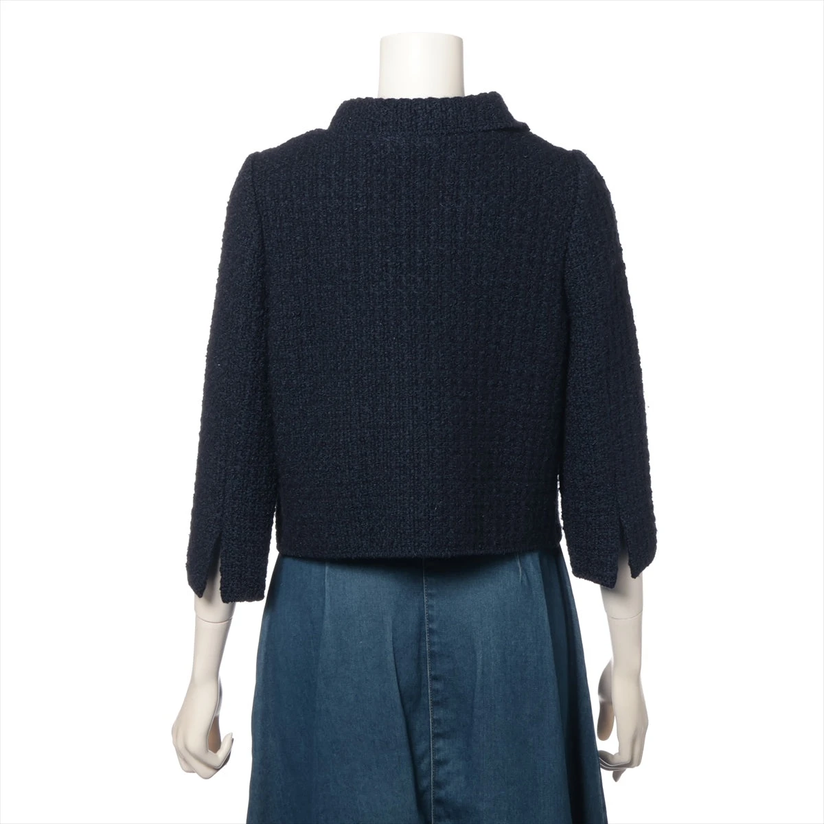 フォクシー ウール ジャケット 40 レディース ネイビー 37738 ツイード