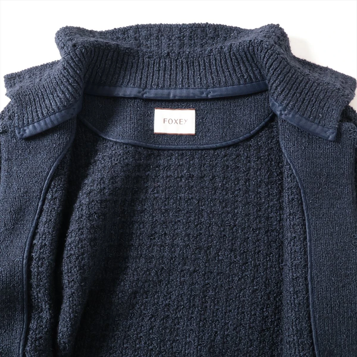 フォクシー ウール ジャケット 40 レディース ネイビー 37738
