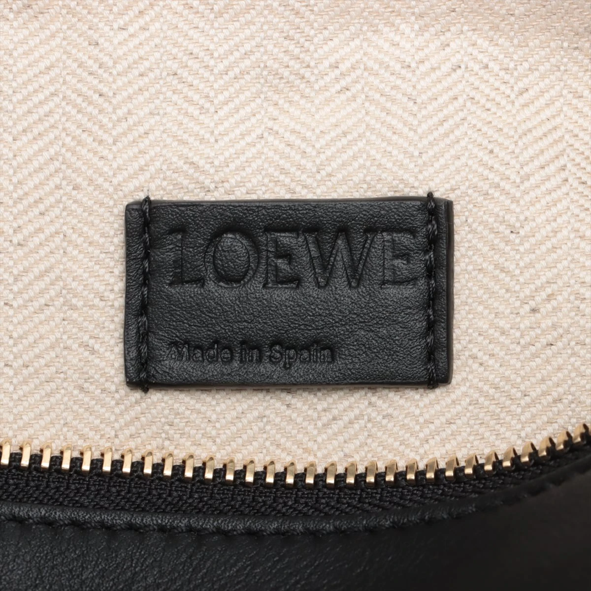 【希少】LOEWE ホーボー キャンバス レザー ショルダーバッグ ロエベ パズル ホーボー レザー ショルダーバッグ ブラック
