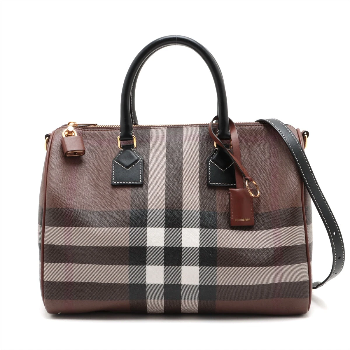 バーバリーロンドン ハンドバッグノバチェック PVC レザー BURBERRY LONDON バーバリー ノバチェック PVC×レザー